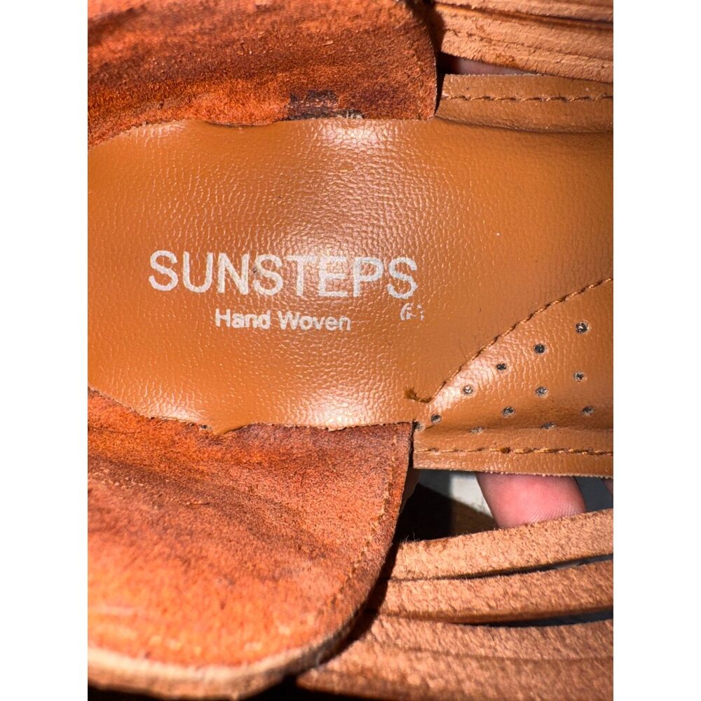 Women’s Sunsteps Venetian Tan Hand Woven Leather Huarache Sandals 7 Brown - Picture 6 of 6